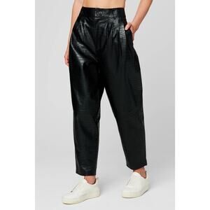 Blank NYC Black Faux Leather Crocodile Embossed Stay Real Pants Size 28 NEW
